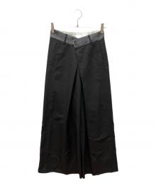 STUDIOUS（ステュディオス）の古着「Leather Belted Trousers」｜ブラック