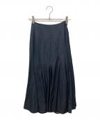 HER LIP TOハーリップトゥ）の古着「PANELED DENIM FLARED SKIRT」｜ネイビー