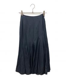 HER LIP TO（ハーリップトゥ）の古着「PANELED DENIM FLARED SKIRT」｜ネイビー