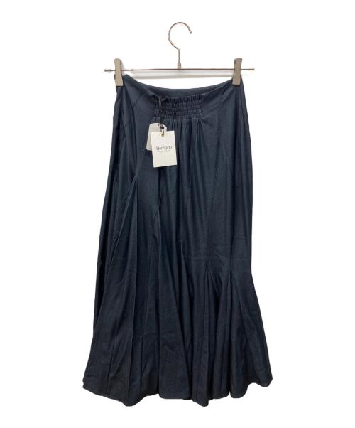 HER LIP TO（ハーリップトゥ）Her lip to (ハーリップトゥ) PANELED DENIM FLARED SKIRT ネイビー サイズ:S 未使用品の古着・服飾アイテム