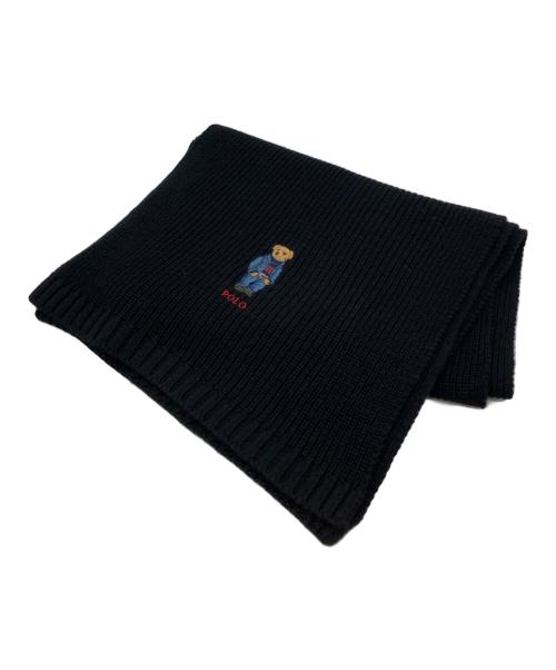 POLO RALPH LAUREN（ポロ・ラルフローレン）POLO RALPH LAUREN (ポロ・ラルフローレン) ソリッド デニム ベア スカーフ ブラック 未使用品の古着・服飾アイテム