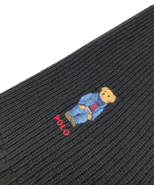 POLO RALPH LAUREN（ポロ・ラルフローレン）POLO RALPH LAUREN (ポロ・ラルフローレン) ソリッド デニム ベア スカーフ ブラック 未使用品の古着・服飾アイテム