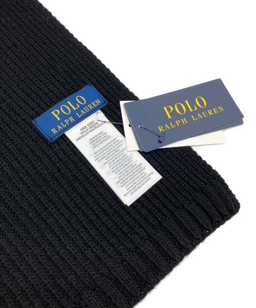 POLO RALPH LAUREN（ポロ・ラルフローレン）POLO RALPH LAUREN (ポロ・ラルフローレン) ソリッド デニム ベア スカーフ ブラック 未使用品の古着・服飾アイテム