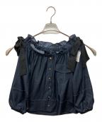 HER LIP TOハーリップトゥ）の古着「Side-Ribbon Denim Top」｜インディゴ