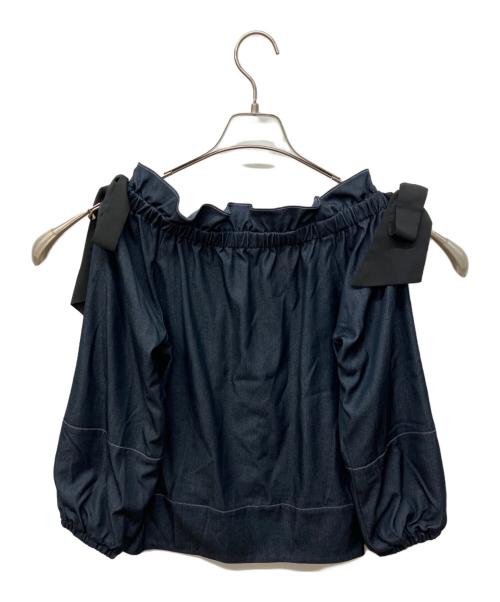 HER LIP TO（ハーリップトゥ）Her lip to (ハーリップトゥ) Side-Ribbon Denim Top インディゴ サイズ:Ｓ 未使用品の古着・服飾アイテム