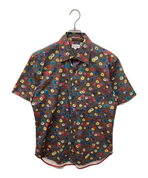 PAUL SMITH（ポールスミス）Paul Smith (ポールスミス) 半袖花柄シャツ ブラウン サイズ:Ｌの古着・服飾アイテム