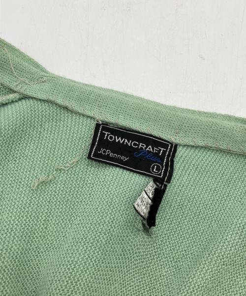 TOWN CRAFT（タウンクラフト）TOWN CRAFT (タウンクラフト) 70’sアクリルカーディガン グリーン サイズ:Lの古着・服飾アイテム