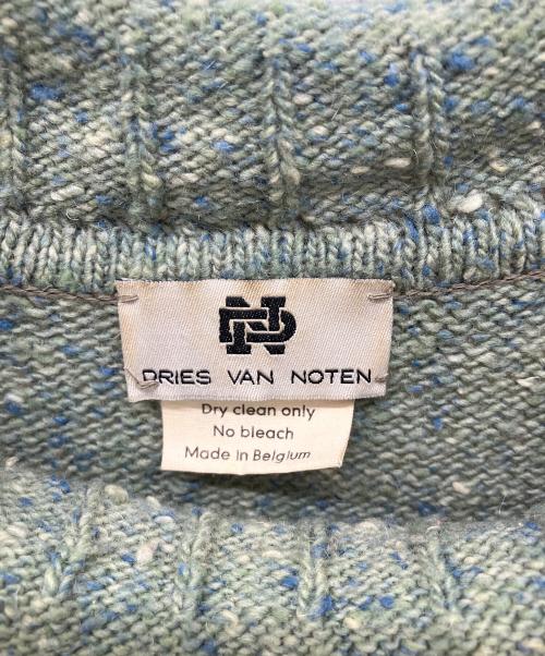 DRIES VAN NOTEN（ドリスヴァンノッテン）DRIES VAN NOTEN (ドリスヴァンノッテン) モヘアシルク混マルチボーダーハイネックニット グリーン サイズ:-の古着・服飾アイテム
