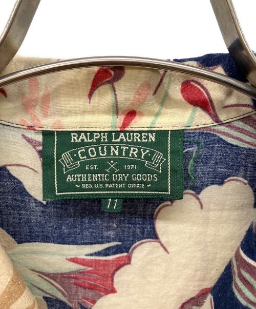RALPH LAUREN COUNTRY（ラルフローレンカントリー）RALPH LAUREN COUNTRY (ラルフローレンカントリー) アロハシャツ ネイビー サイズ:11の古着・服飾アイテム