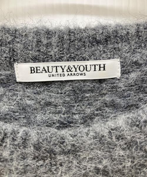 BEAUTY&YOUTH（ビューティーアンドユース）BEAUTY&YOUTH (ビューティーアンドユース) アルパカブレンド ファークルーネックニットプルオーバー グレー サイズ:FREEの古着・服飾アイテム