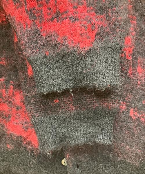 YOKE（ヨーク）YOKE (ヨーク) JACQUARD MOHAIR CARDIGAN レッド サイズ:3の古着・服飾アイテム