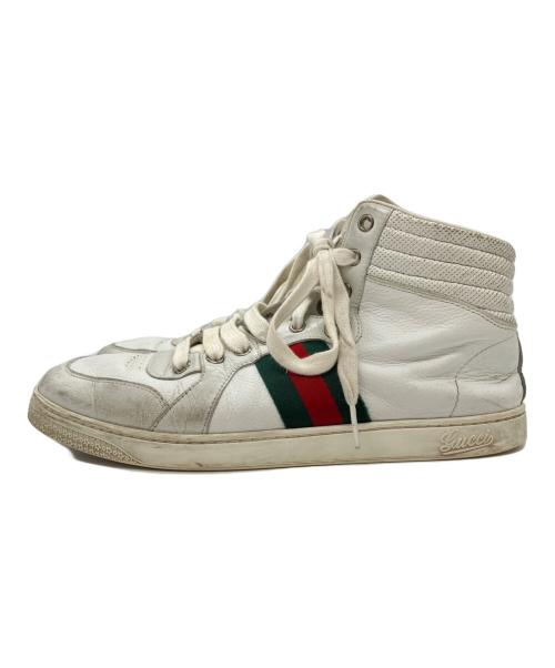 GUCCI（グッチ）GUCCI (グッチ) シェリーラインハイカットスニーカー ホワイト サイズ:6 1/2の古着・服飾アイテム
