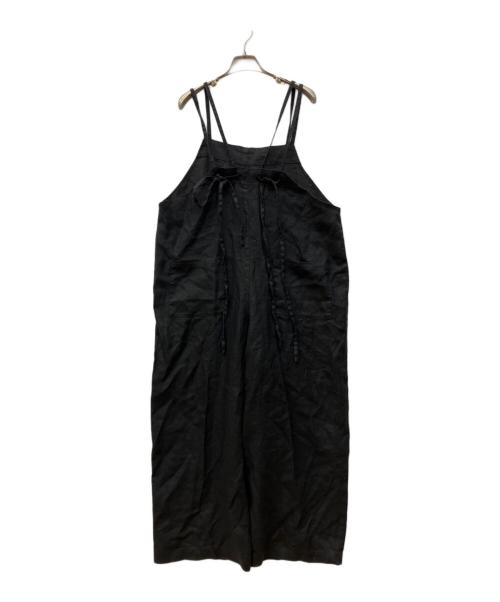 KAGURE（カグレ）KAGURE (カグレ) リネンサロペット ブラック サイズ:FREEの古着・服飾アイテム