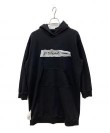 MM6 Maison Margiela（エムエムシックスメゾンマルジェラ）の古着「リバーシブル裏毛パーカーワンピース」｜ブラック