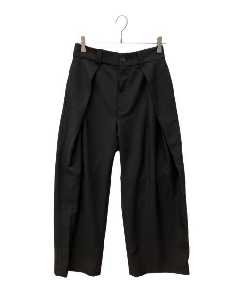 soerte（ソエルテ）soerte (ソエルテ) 3タックワイドバルーントラウザー ブラック サイズ:1の古着・服飾アイテム