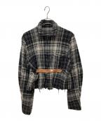 SUNSEAサンシー）の古着「SHRINKAGE BLOUSON 改 チェック ジャケット」｜ブラック