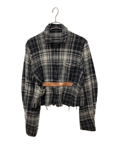 SUNSEA（サンシー）SUNSEA (サンシー) SHRINKAGE BLOUSON 改 チェック ジャケット ブラック サイズ:2の古着・服飾アイテム