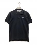 PLAY COMME des GARCONSプレイコムデギャルソン）の古着「POLO SHIRT (BLACK EMBLEM)（ポロ・シャツ（ブラック・エンブレム）」｜ブラック