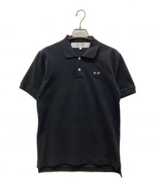 PLAY COMME des GARCONS（プレイコムデギャルソン）の古着「POLO SHIRT (BLACK EMBLEM)（ポロ・シャツ（ブラック・エンブレム）」｜ブラック