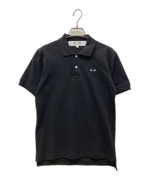PLAY COMME des GARCONS（プレイコムデギャルソン）PLAY COMME des GARCONS (プレイコムデギャルソン) POLO SHIRT (BLACK EMBLEM)（ポロ・シャツ（ブラック・エンブレム） ブラック サイズ:XSの古着・服飾アイテム
