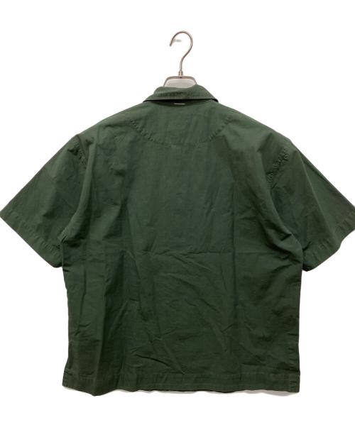 MHL（マーガレットハウエル）MHL (マーガレットハウエル) HIGH TWISTED COTTON POPLIN SS SHIRT　ハイトゥイステッド コットン ポプリン ショートスリーブ シャツ　半袖シャツ カーキ サイズ:Sの古着・服飾アイテム