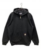 CarHarttカーハート）の古着「Midweight Hooded Zip Front　ジップアップパーカー」｜ブラック