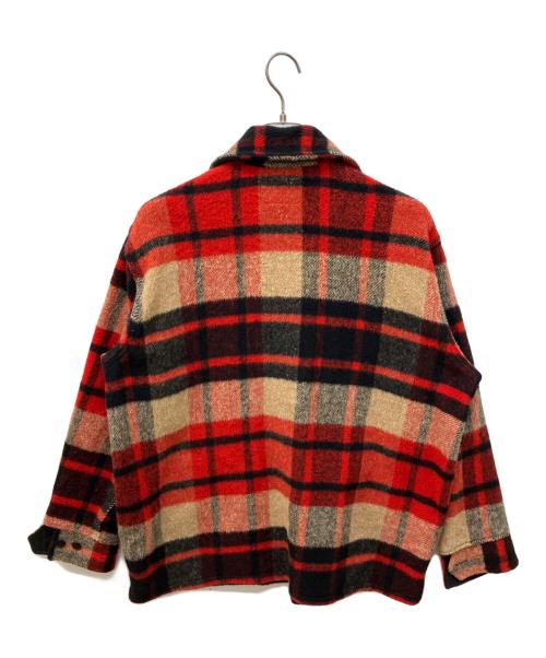 MELTON（メルトン）MELTON (メルトン) チェックウールジャケット レッド サイズ:Lの古着・服飾アイテム