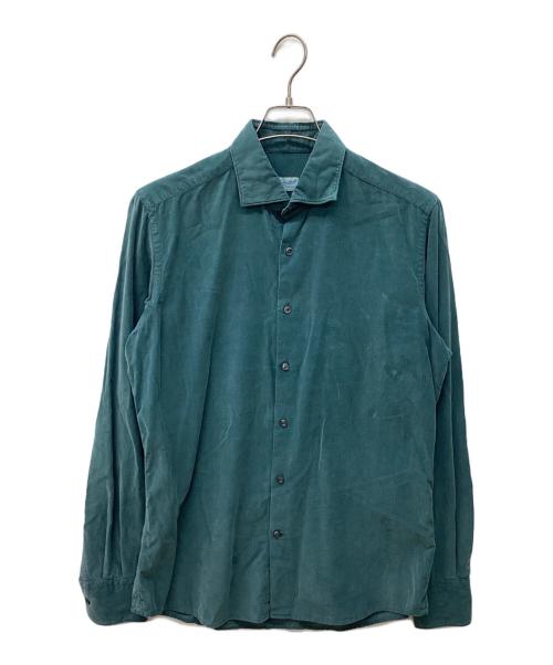 GLANSHIRT SLOWEAR（グランシャツ・スローウェア）GLANSHIRT SLOWEAR (グランシャツ・スローウェア) コーデュロイシャツ グリーン サイズ:40の古着・服飾アイテム
