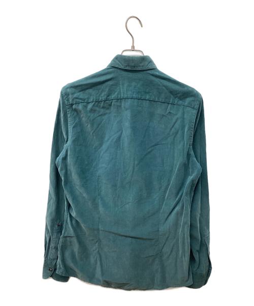 GLANSHIRT SLOWEAR（グランシャツ・スローウェア）GLANSHIRT SLOWEAR (グランシャツ・スローウェア) コーデュロイシャツ グリーン サイズ:40の古着・服飾アイテム