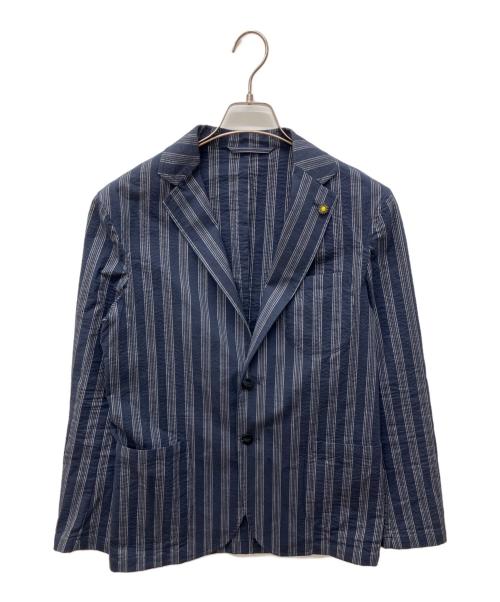 giannetto（ジャンネット）giannetto (ジャンネット) シアサッカーテーラードジャケット ネイビー サイズ:46の古着・服飾アイテム