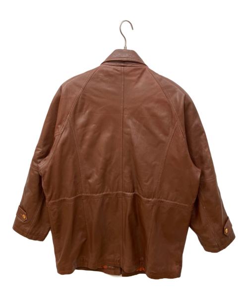 OLIP（オリップ）OLIP (オリップ) レザーコート ブラウン サイズ:3Lの古着・服飾アイテム
