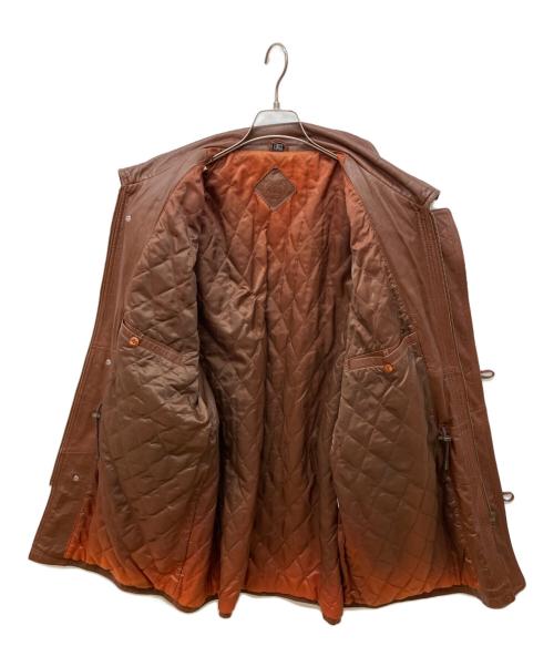 OLIP（オリップ）OLIP (オリップ) レザーコート ブラウン サイズ:3Lの古着・服飾アイテム