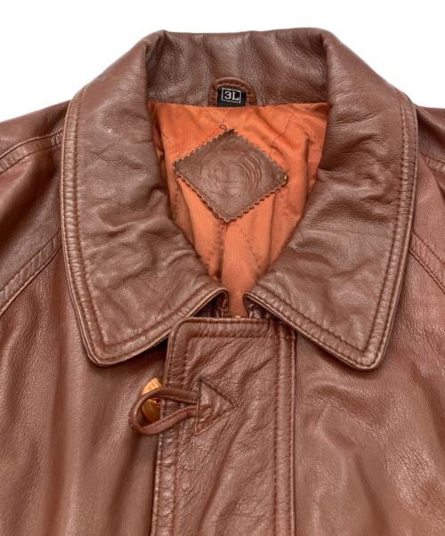 OLIP（オリップ）OLIP (オリップ) レザーコート ブラウン サイズ:3Lの古着・服飾アイテム
