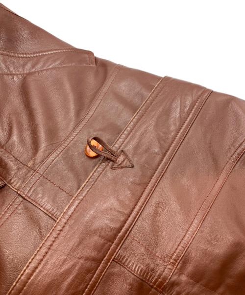 OLIP（オリップ）OLIP (オリップ) レザーコート ブラウン サイズ:3Lの古着・服飾アイテム