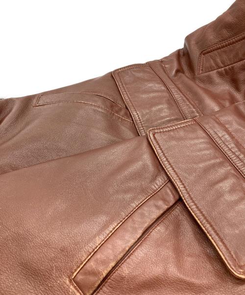 OLIP（オリップ）OLIP (オリップ) レザーコート ブラウン サイズ:3Lの古着・服飾アイテム