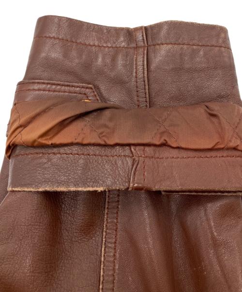 OLIP（オリップ）OLIP (オリップ) レザーコート ブラウン サイズ:3Lの古着・服飾アイテム