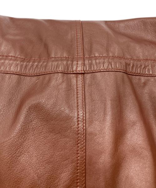 OLIP（オリップ）OLIP (オリップ) レザーコート ブラウン サイズ:3Lの古着・服飾アイテム