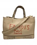COACH×Jean-Michel Basquiatコーチ×ジャン ミシェル バスキア）の古着「デンプシー キャリーオール コラボ 2WAYショルダーバッグ」｜ベージュ