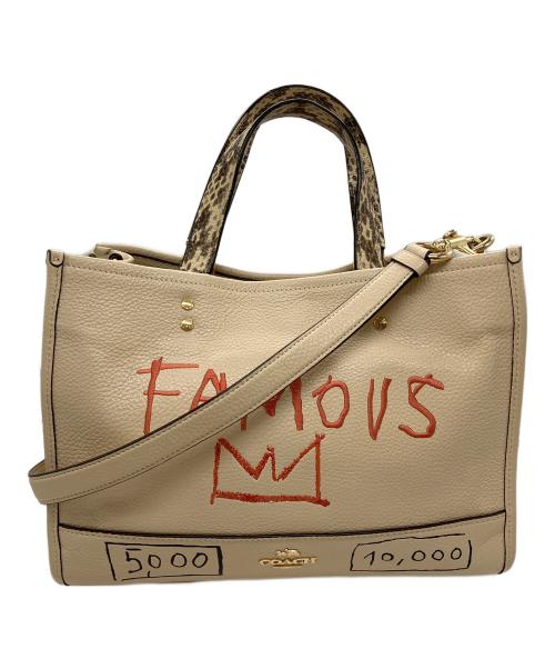 COACH（コーチ）COACH (コーチ) Jean-Michel Basquiat (ジャン ミシェル バスキア) デンプシー キャリーオール コラボ 2WAYショルダーバッグ ベージュの古着・服飾アイテム