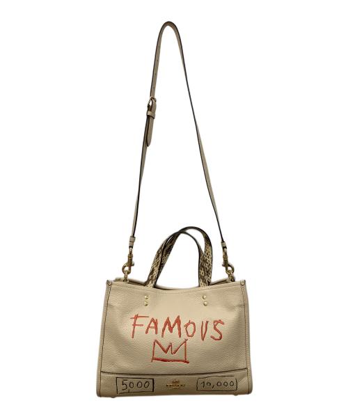 COACH（コーチ）COACH (コーチ) Jean-Michel Basquiat (ジャン ミシェル バスキア) デンプシー キャリーオール コラボ 2WAYショルダーバッグ ベージュの古着・服飾アイテム