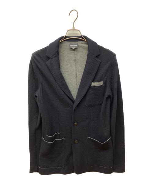 GIORGIO ARMANI（ジョルジオアルマーニ）GIORGIO ARMANI (ジョルジオアルマーニ) ウールレーヨン3Bテーラードジャケット ネイビー サイズ:48の古着・服飾アイテム