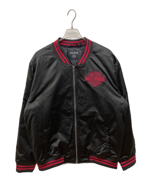 HARLEY-DAVIDSON（ハーレーダビッドソン）HARLEY-DAVIDSON (ハーレーダビッドソン) サテンスタジャン ブラック サイズ:XLの古着・服飾アイテム