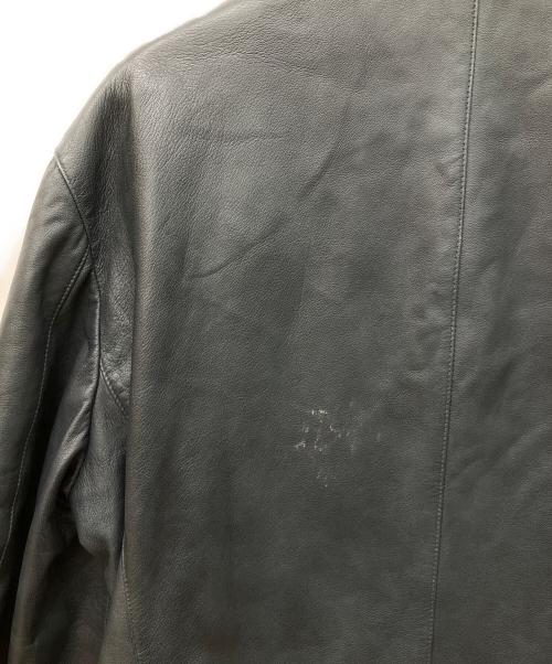 santa fe（サンタフェ）santa fe (サンタフェ) レザーテーラードジャケット ネイビー サイズ:50の古着・服飾アイテム