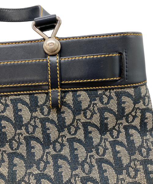 Christian Dior（クリスチャン ディオール）Christian Dior (クリスチャン ディオール) トロッターハンドバッグ ネイビーの古着・服飾アイテム