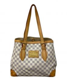 LOUIS VUITTON（ルイ ヴィトン）の古着「ハムステッドMM　ダミエ・アズール　トートバッグ」｜ホワイト