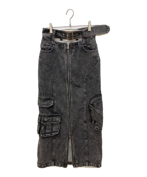 PRANK PROJECT（プランクプロジェクト）PRANK PROJECT (プランクプロジェクト) Denim Cargo Skirt ブラック サイズ:36の古着・服飾アイテム