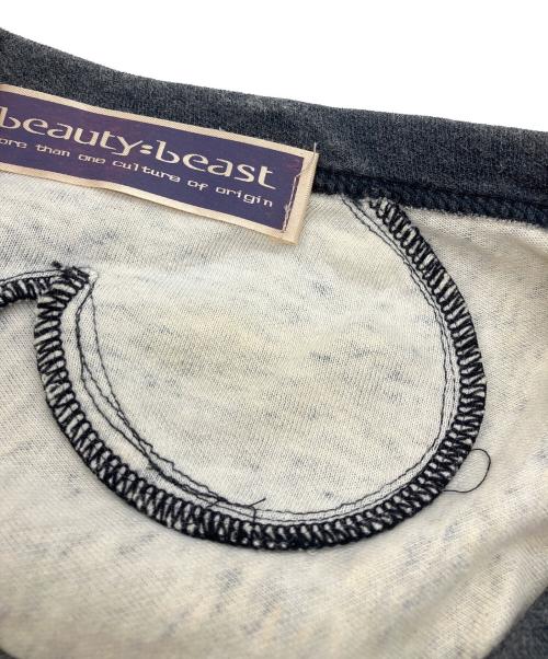 beauty:beast（ビューティービースト）beauty:beast (ビューティービースト) 背面パズル柄ラグランTシャツ ブラック サイズ:Mの古着・服飾アイテム