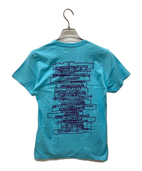 beauty:beast（ビューティービースト）beauty:beast (ビューティービースト) COSPA (コスパ) 警戒プリントTシャツ　コラボ ブルー サイズ:Ｌの古着・服飾アイテム