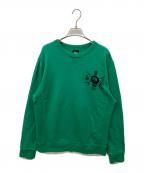 stussyステューシー）の古着「CLASSIC SKULL CREW」｜グリーン