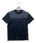 HERNO（ヘルノ）の古着「LAMINAR COMPACT JERSEY BIMATERIAL T-SHIRT（ラミナー コンパクト ジャージー バイマテリアル ティーシャツ）」｜ネイビー